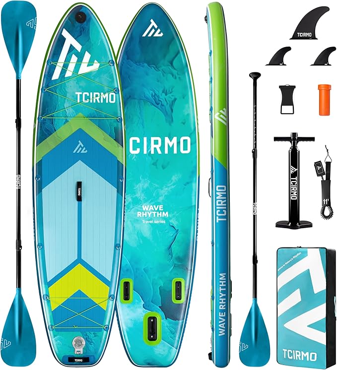 Inflatable Stand Up Paddle Board for Adults with Seam Welded Technology, 10'6''x33''x6'', Durable SUP with Dual-Blade Paddle and Complete Accessories, 390 lbs Capacity, Beginner-Friendly-StrideForce Fitness