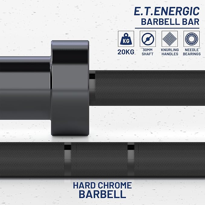 7ft Olympic Barbell Bar 45LB Load 1500lbs Capacity Available, for Gym Home Exercises, Weightlifting, Powerlifting for 2" Olympic Plates-StrideForce Fitness