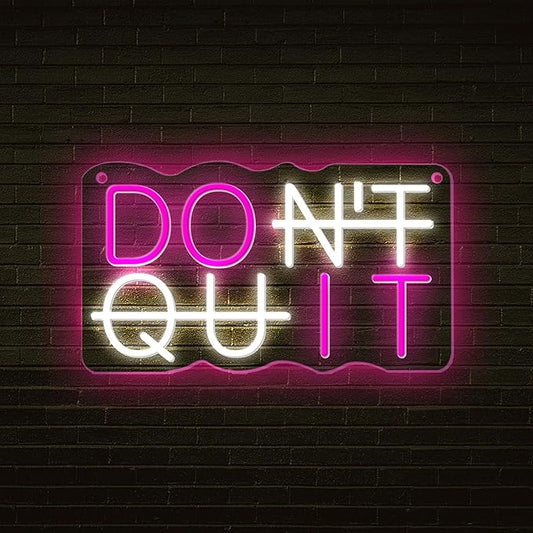 Don't Quit Neon Sign for Wall Decor LED Gym Neon Light Signs for Bedroom Home Office Hotel Pub Cafe Recreation GymRoom Game Room Fitness Club Décor Boyfriend Gift-StrideForce Fitness