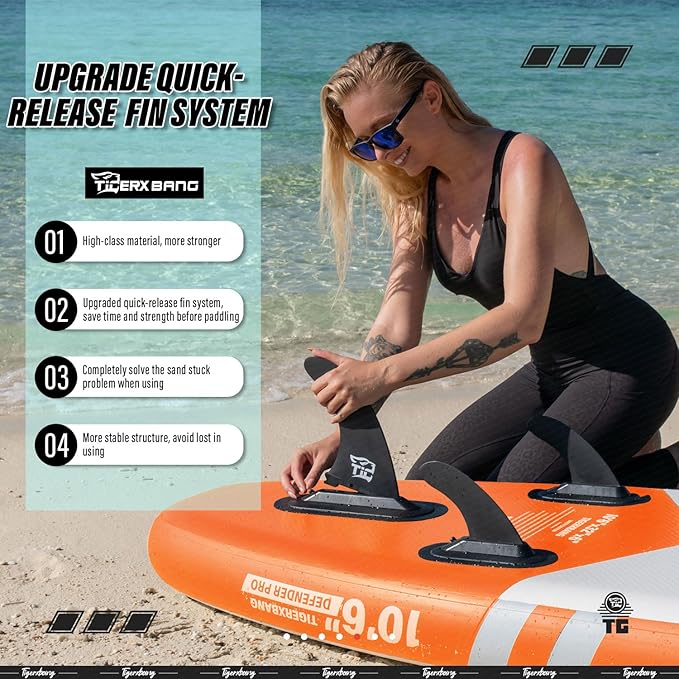 Inflatable Paddle Board with Premium SUP Board Accessories, Allround Paddle Boards for Adults/Kids,Stand Up Paddle Board Defender Collection-StrideForce Fitness