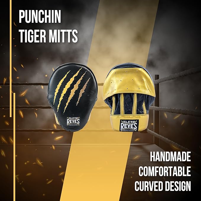 CLETO REYES Boxing Punching Mitts, Focus Sparring Striking Training Punch Pads, MMA, Kickboxing, Muay Thai, Leather-StrideForce Fitness