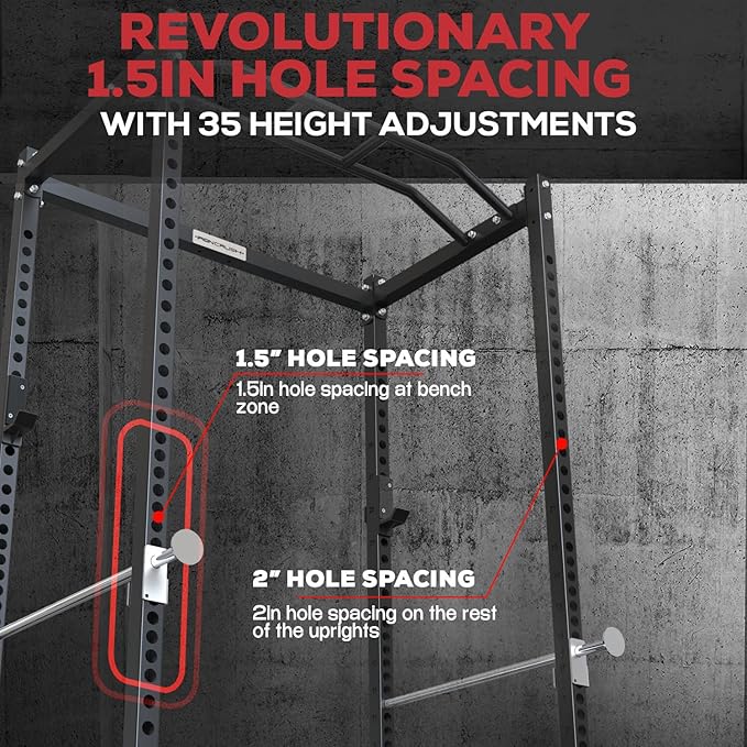 Iron Crush i200 Power Rack – Multi-Function Squat Rack with Solid Safety Bars and J-Hooks – Optional LAT Pulldown, Landmine Attachments - Home Gym Power Cage Bench Rack (Power Rack Only)-StrideForce Fitness