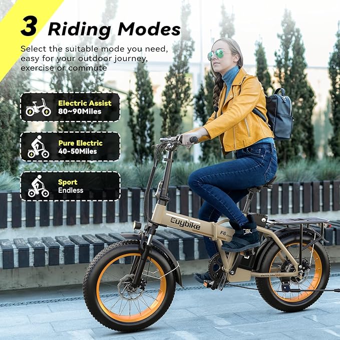 Foldable Electric Bike for Adults, 30+MPH, 48V 20Ah Removable Lithium Battery up to 80Miles, 20" Fat Tire 1000W Peak Motor Dirt Ebike Adult Electric Bicycle for Commute Beach Mountain E Bike-StrideForce Fitness