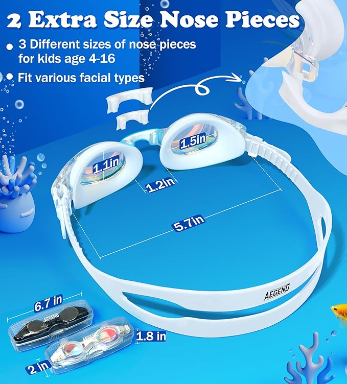 Aegend 2 Pack Kids Goggles, Swimming Goggles for Kids Age 4-16 Boys and Girls Youth, Anti-Fog Waterproof Anti-UV Pool Goggles-StrideForce Fitness