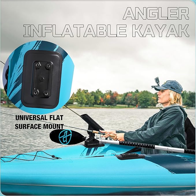 UPWELL 11'/14'6”Inflatable Kayak with Drop Stitch Floor and Accessories Including Kayak Seat with Thickened Cushion, Paddle, Fin, Repair Kits, Carry Bag and Hand Pump-StrideForce Fitness