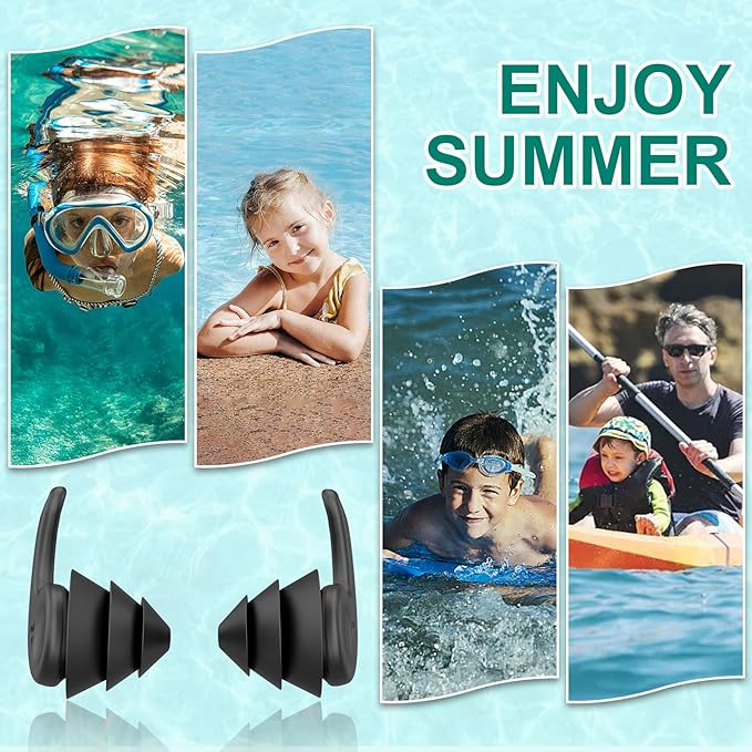 Kids Swimming Ear Plugs,3 Pairs Waterproof Reusable Silicone Child Swim Earplugs for Swimming Surfing Bathing Showering,Small Children Water Ear Plugs Suitable for Boys and Girls (Kids 4-12 Years Old)-StrideForce Fitness