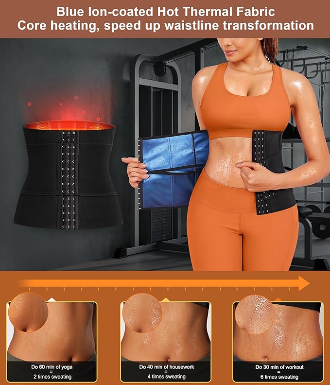 TrainingGirl Waist Trainer for Women Belly Working Out Trimmer Corset Sauna Sweat Belt Band Stomach Wrap Body Shaper Fajas-StrideForce Fitness