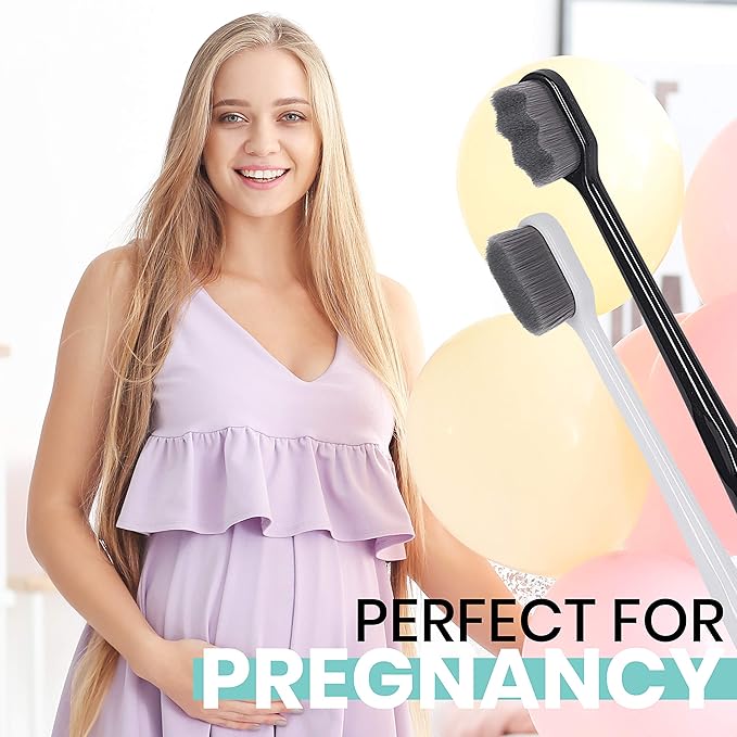 Extra Soft Charcoal Toothbrushes - Nano Toothbrush for Sensitive Gums (4 Pack)