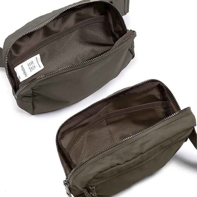 ODODOS Unisex Mini Belt Bag with Adjustable Strap Small Fanny Pack for Workout Running Traveling Hiking, Turkish Coffee-StrideForce Fitness