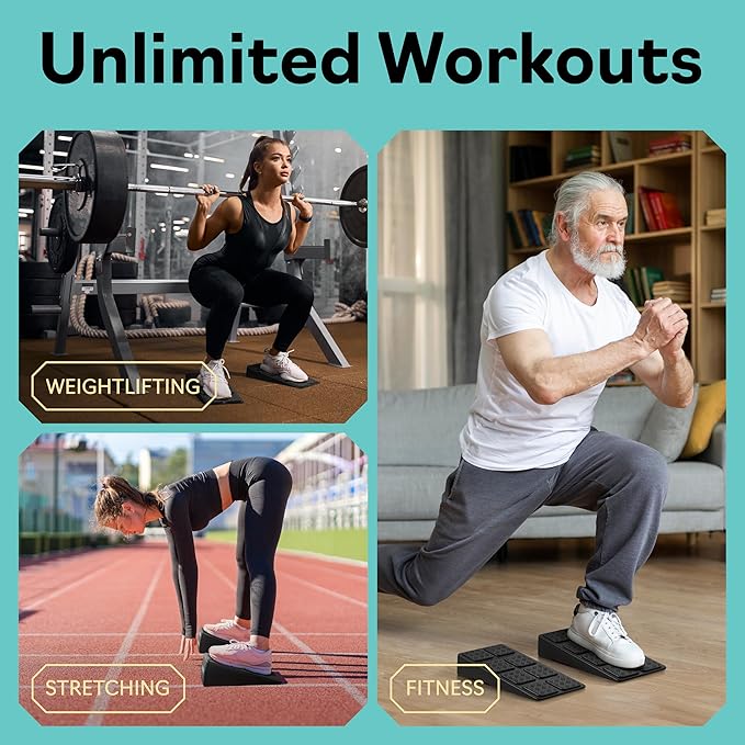 Squat Wedge - Squat Wedge Block 520 LBS Weight Capacity - Slant Board for Calf Stretching - Calf Stretcher Slant Board - yoga blocks-StrideForce Fitness