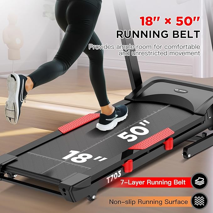 Treadmill with 15% Auto Incline, 300 LBS Capacity and 10 MPH Max Speed, 4.0HP Folding Treadmills for Home Features 18'' x 50'' Belt, Bluetooth, APP, 64 Preset Programs and 3 Countdown Modes-StrideForce Fitness