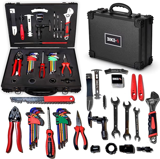 Elite 37pc Bike Tool Kit – Bicycle Repair Set for Mountain, Road, BMX & Ebikes, w/Chain Breaker, Tire Repair, Maintenance Kit & Lock Case-StrideForce Fitness