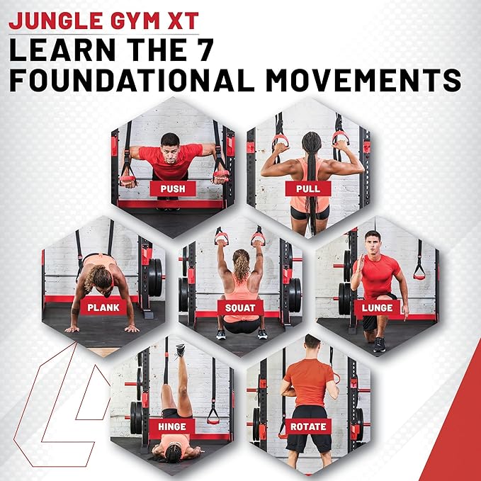 Lifeline Jungle Gym XT Body Weight Suspension Trainer System – Patented Split Anchor, Full-Body Workout, Lightweight Home Suspension Training Kit for Home Gym, Workout Equipment-StrideForce Fitness