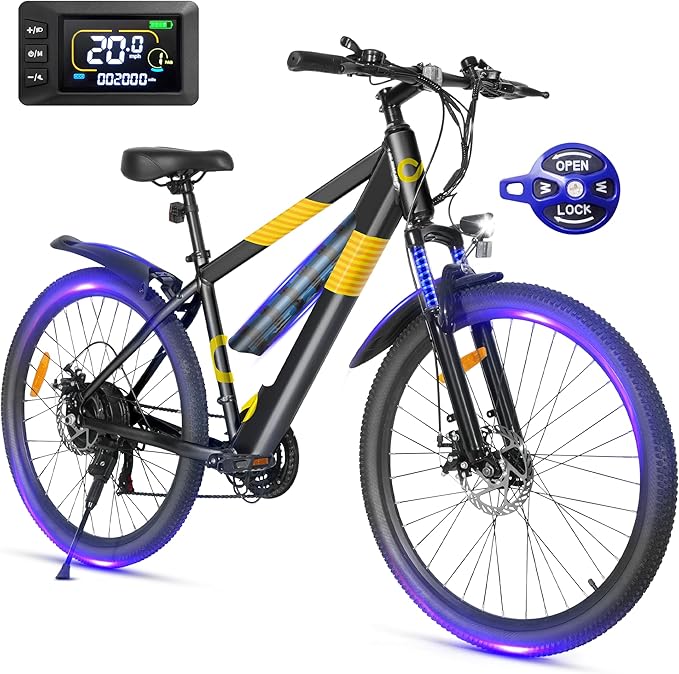 Electric Bike for Adults,26" E-Bike with 700W Peak Motor 21-Speed,Up to 50 Miles Removable Battery,Front Fork Suspension Dual Disc Brakes,Ebikes for Adults Commute Mountain All Terrain-StrideForce Fitness