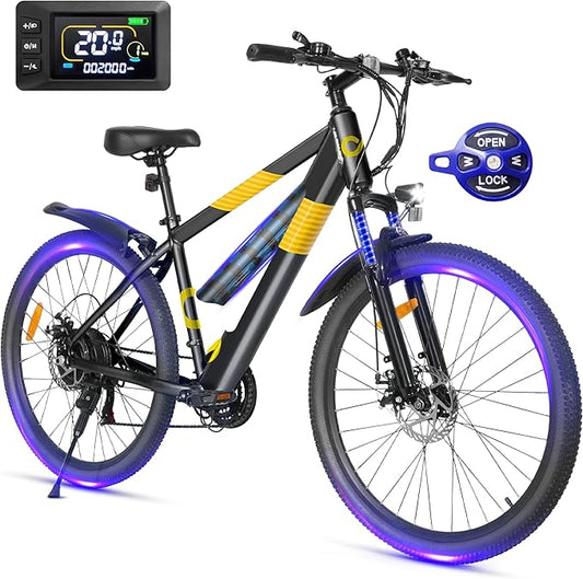 Electric Bike for Adults,26" E-Bike with 700W Peak Motor 21-Speed,Up to 50 Miles Removable Battery,Front Fork Suspension Dual Disc Brakes,Ebikes for Adults Commute Mountain All Terrain-StrideForce Fitness