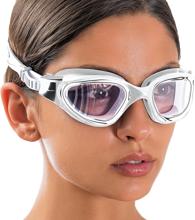 AqtivAqua Swimming Goggles, DX Wide View Swim Goggles for Adult Men Women, Anti Fog No Leaking-StrideForce Fitness