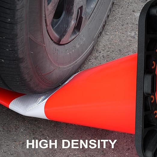 OrangeStar 8Pack 18" Orange Traffic Safety Cones, PVC Parking Cone Construction Cones w/Reflective Collar Heavy Duty Rubber Base for Driving Practice, Parking Lots and Roadwork-StrideForce Fitness