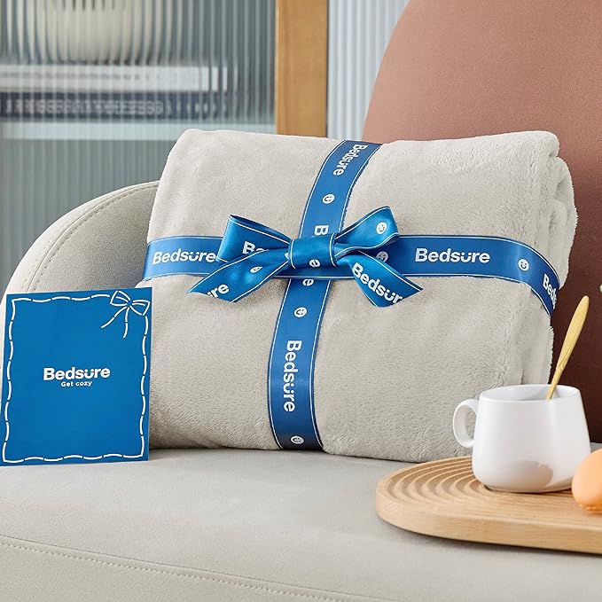 Bedsure Fleece Blanket Queen Blanket Linen - 280GSM Soft Lightweight Plush Cozy Blankets for Bed, Sofa, Couch, Travel, Camping-StrideForce Fitness