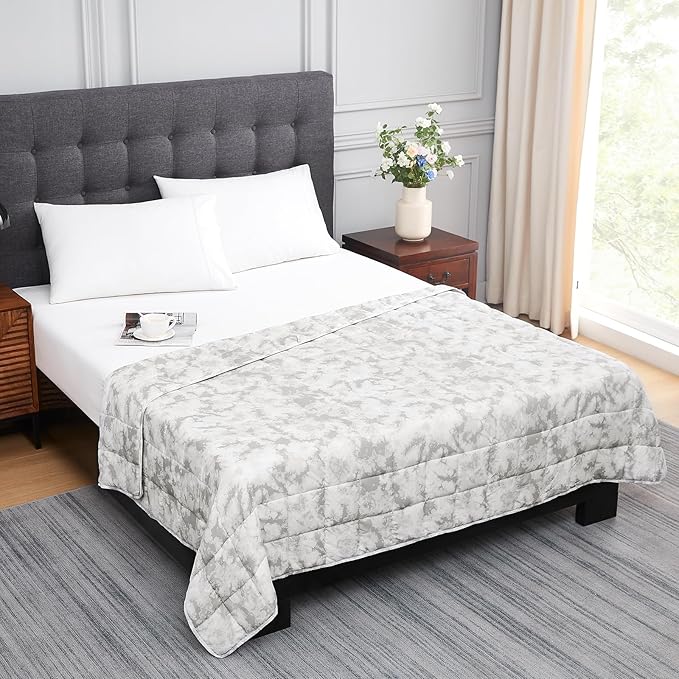 L'AGRATY Weighted Blanket - 48"x72" 15lbs Cooling Breathable Heavy Blanket Microfiber Material with Glass Beads for Adult All-Season Summer Fall Winter Soft Thick Comfort-StrideForce Fitness