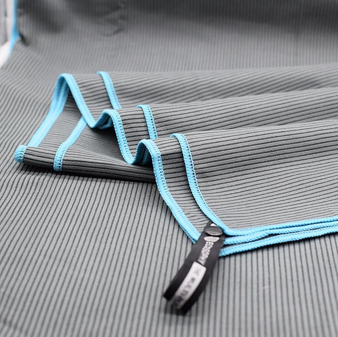 ECCOSOPHY Microfiber Beach Towel – Quick Dry Gym Towel, Highly Absorbent with Ribbed Texture, Lightweight – Ideal for Travel, Pool, Yoga, Fitness & Outdoor Adventures – 71x35 Charcoal-StrideForce Fitness