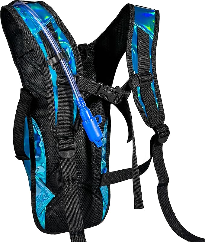 Reflective Hydration Backpack, Hydration Pack - Water Backpack with 2L/3L Hydration Bladder, Essential for Festivals - Rave Hydration Pack for Hiking, Running, Cycling, and Festivals-StrideForce Fitness