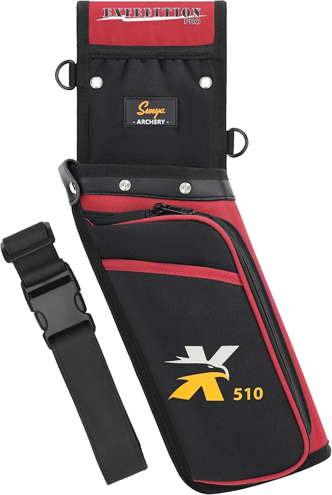 SUNYA X510 Field & Competition Hip Arrow Quiver | 3-Slot Noise-Free Archery Quiver with Sturdy Storage System (42x18cm)-StrideForce Fitness
