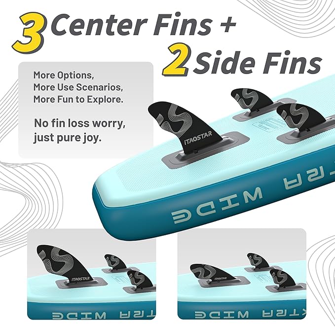 City Park 12'×35" Extra Wide Paddle Board with Seat, One-Stop Premium SUP Board Gears, Tailored 5 Fins, Stable Inflatable Stand Up Paddle Boards for Youth/Adults of All Levels-StrideForce Fitness