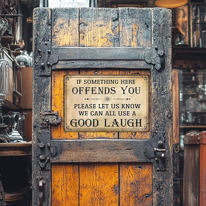 Bar Sign Man Cave Decor - Vintage Garage Metal Tin Signs for Men Funny If Something Here Offends You Poster Wall Art, Sports Bars Outdoor Accessories Decorations 8x12 Inch-StrideForce Fitness