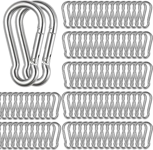 Spring Snap Hooks M5 M6 M8 M10 Carabiner Heavy Duty Carabiner Clips Galvanized Steel Quick Links Caribiniers Hammocks Hooks for Camping Hiking Outdoor Swing Pet Leash Gym-StrideForce Fitness
