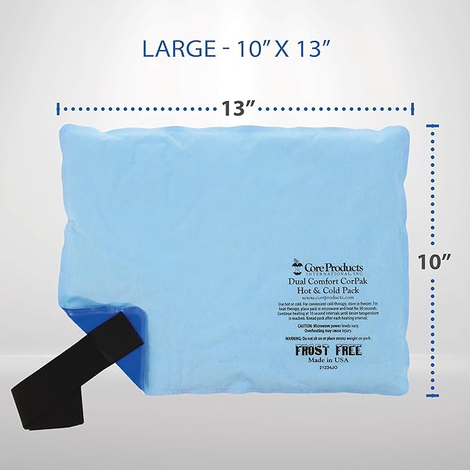Core Products Dual Comfort CorPak - Reusable hot/Cold Pack for Knee, Back, Shoulder, or Ankle Pain; Use hot or Cold; Made in USA - Size: 10" x 13"-StrideForce Fitness