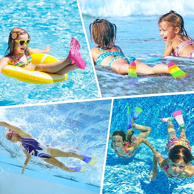 Gintenco Swim Fins, Kids Swim Training Fins for Lap Swimming, Travel Size Flippers with Mesh Bag, Silicone Swimming Fins for Kids Teens Adults Women Men-StrideForce Fitness