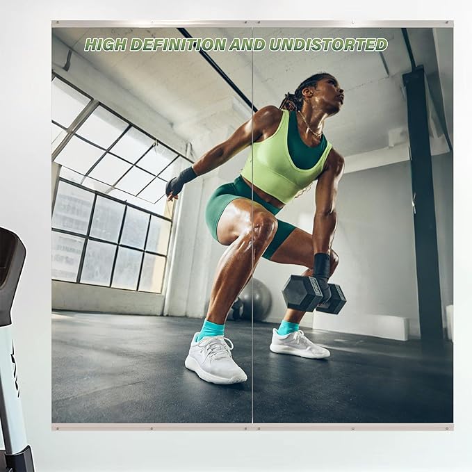 ROOMTEC Workout Mirrors for Home Gym 72"x36", Large Wall Mirror Full Length for Fitness, Yoga, Big Wall Mounted Frameless Glass Mirror for Garage, Dance Studio, Bedroom-StrideForce Fitness