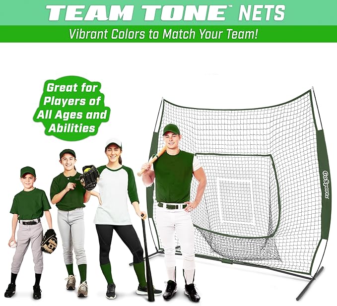 GoSportsGoSports Team Tone 7' x 7' Baseball & Softball Practice Hitting & Pitching Nets in Team Colors-StrideForce Fitness
