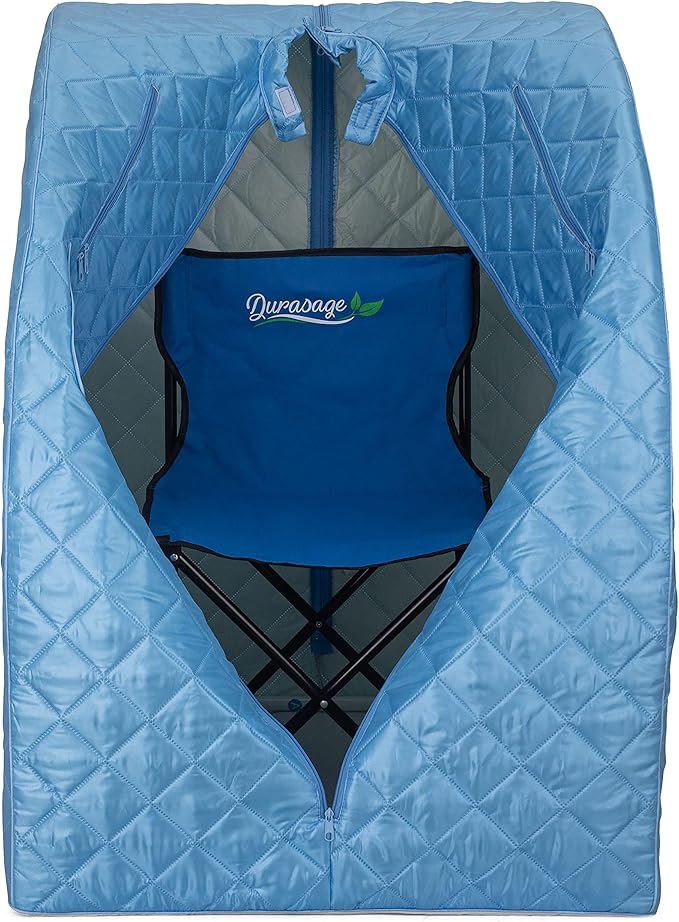 Durasage Portable Personal Steam Sauna for Home – Foldable Full Body Spa Tent with 800W Steam Generator, 60-Min Timer, Chair Included for Relaxation & Wellness-StrideForce Fitness