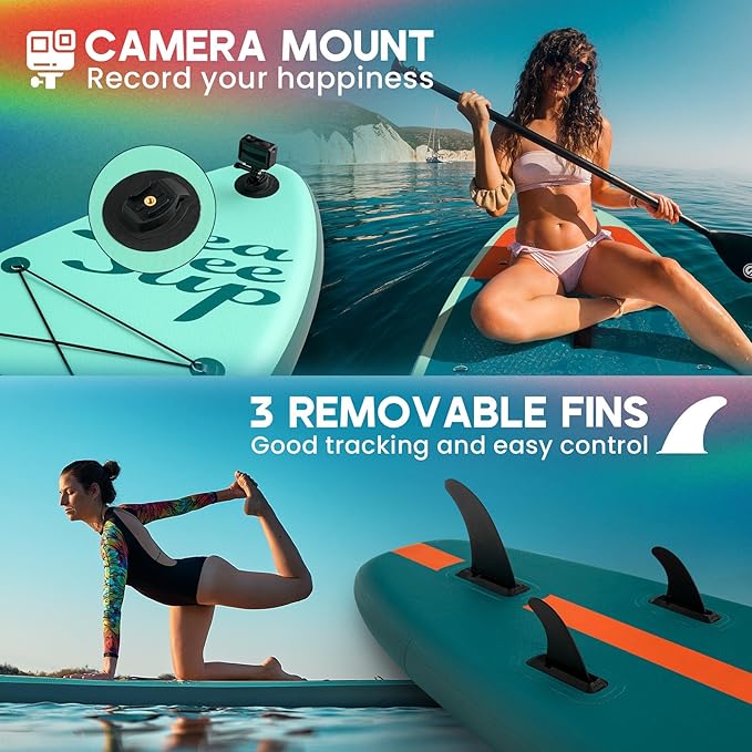 Inflatable Stand Up Paddle Board with Sup Board Accessories, Durable, Lightweight,Wide Stable Design,Wide Non-Slip Deck, Non-Slip Comfort Deck Pink Paddle Board for Women & Girls-StrideForce Fitness