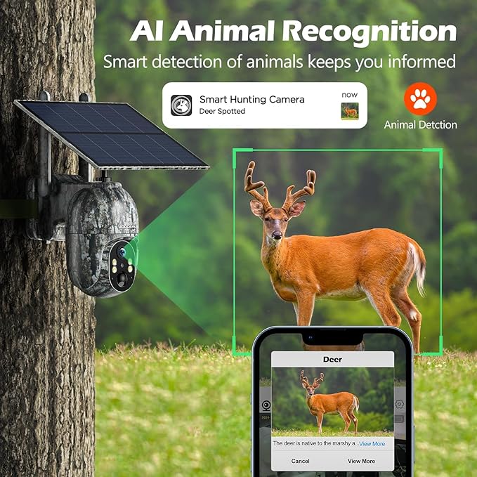 VOOPEAK Cellular Trail Camera, 2.5K Trail Cameras with Color Night Vision, Built-in SIM Card Live Streaming Pan 355° Tilt 90° Game Camera Solar Powered Motion Activated No WiFi Needed-StrideForce Fitness