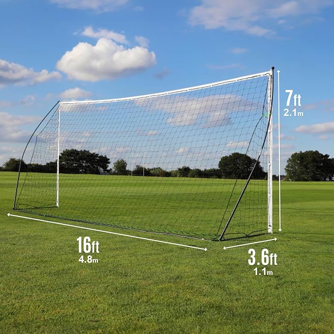 QUICKPLAY Kickster Soccer Goal Range – Ultra Portable | Quick and Easy Set Up | Includes Net and Carry Bag | Available in 7 Sizes | Backyard Soccer Net for Kids & Adults [Single Goal]-StrideForce Fitness