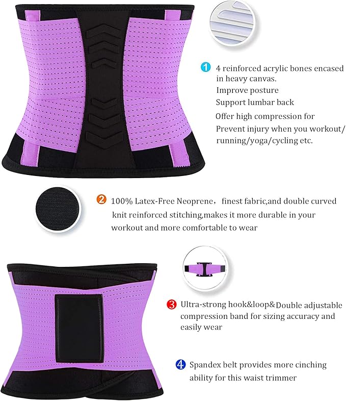 VENUZOR Waist Trainer Belt for Women - Waist Cincher Trimmer - Slimming Body Shaper Belt - Sport Girdle Belt (UP Graded)-StrideForce Fitness
