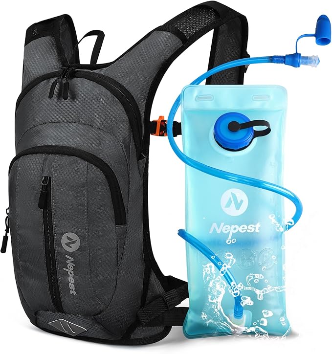 Nepest Hydration Pack Backpack for Women & Men, Lightweight Water Backpack with 2L Water Bladder for Hiking Cycling Running Biking-StrideForce Fitness