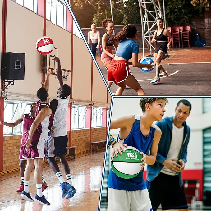 Libima 24 Pcs Rubber Basketballs Bulk with Pump Official Size Multicolor Basket Balls Youth Streetballs Set for Adult Boys Girls Gifts Indoor Outdoor Training Practice-StrideForce Fitness