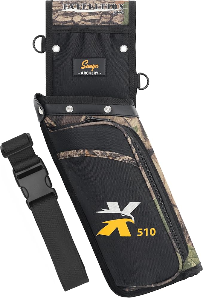 SUNYA X510 Field & Competition Hip Arrow Quiver | 3-Slot Noise-Free Archery Quiver with Sturdy Storage System (42x18cm)-StrideForce Fitness