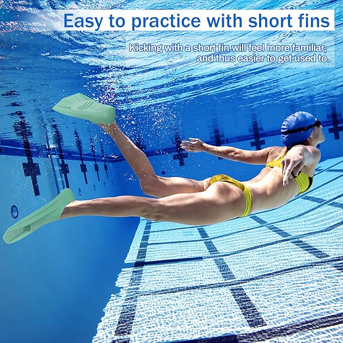 Gintenco Swim Fins, Kids Swim Training Fins for Lap Swimming, Travel Size Flippers with Mesh Bag, Silicone Swimming Fins for Kids Teens Adults Women Men-StrideForce Fitness