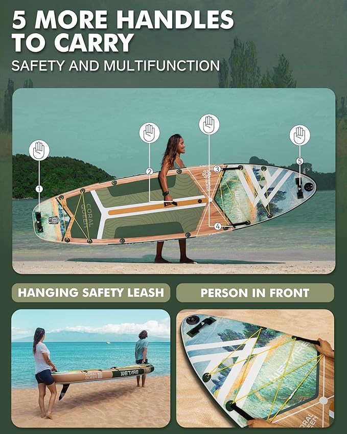 11'6"x35" Inflatable Paddle Board, 450lbs Extra Wide Stand Up Sup Board for Adults, Blow Up Paddleboard Kayak Non-Slip Stable Deck Boat for Yoga Fishing Surf-StrideForce Fitness