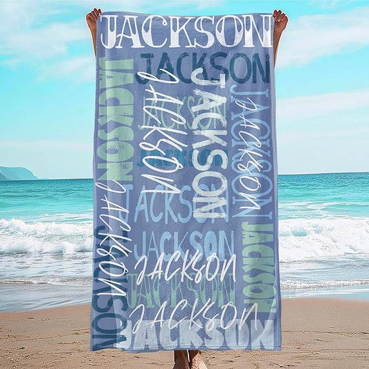 JML Personalized Beach Towel with Name, Custom Beach Towel with Name, Customized Microfiber Pool Towel, Quick Dry & Absorbent Swim Towel for Adult,Anniversary, Birthday, Summer Holiday,Vacation-StrideForce Fitness