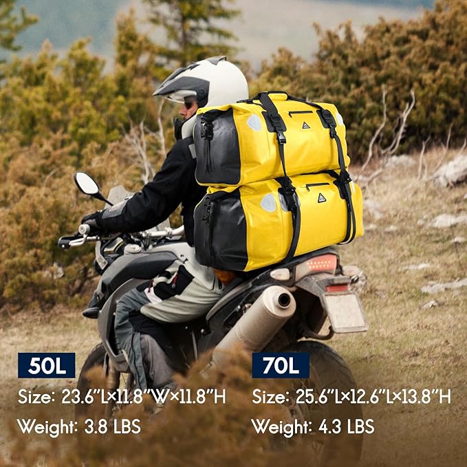 Haimont Waterproof Duffel Bag Roll-top Dry Duffel Bag with Quick-fixed Straps for Motorcycling, Rafting, Boating, SUP, Kayaking, Travel, 50L/70L-StrideForce Fitness