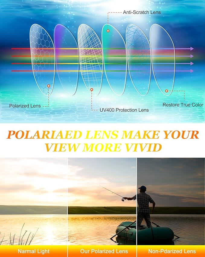 Frienda 6 Pack Polarized Sport Sunglasses for Men Multipack Fit over Glasses Pack Lot Set Men's Sport Fishing Eyeglasses-StrideForce Fitness