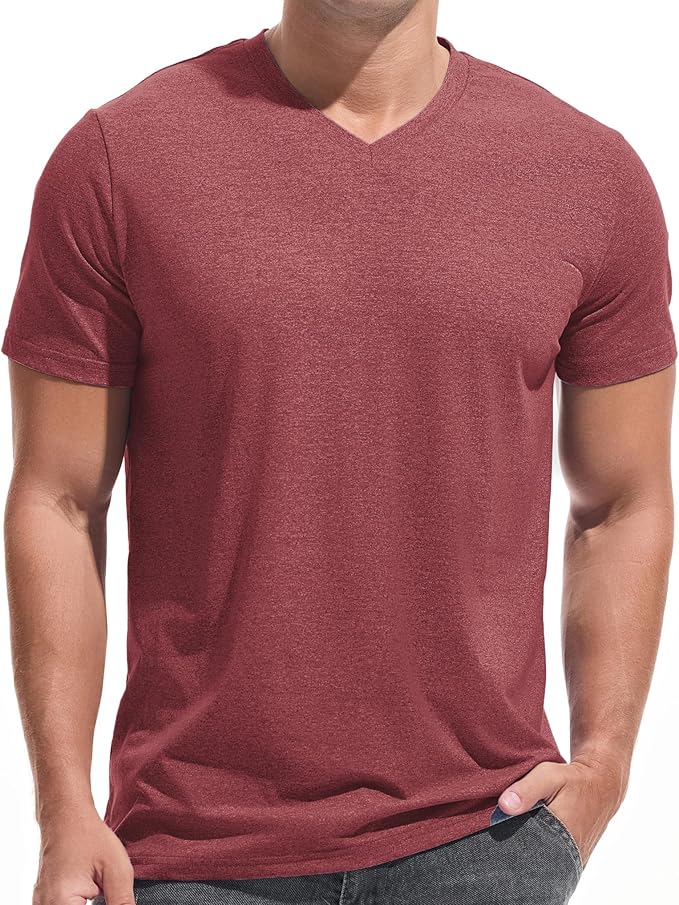 VEIISAR Premium V Neck T Shirts for Men - Modern Fitted Tees Vneck Undershirts-StrideForce Fitness