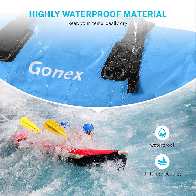 Gonex 40L 60L 80L Extra Large Waterproof Duffle Travel Dry Duffel Bag Heavy Duty Bag with Durable Straps & Handles for Kayaking Paddleboarding Boating Rafting Fishing-StrideForce Fitness