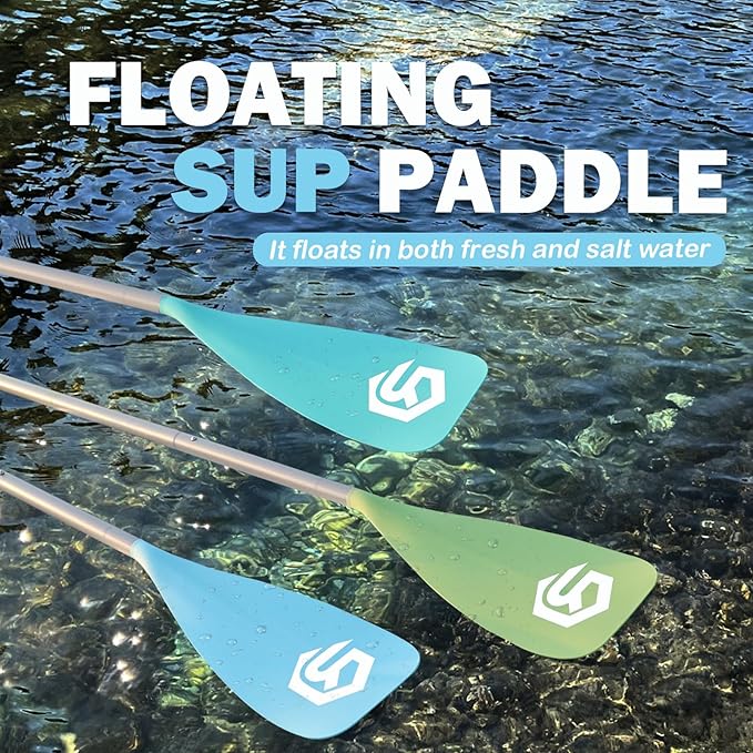 SUP Paddle - Paddle Board Paddle 4 Piece Stand Up Paddleboard Paddles Lightweight Floating Kayak Paddle - Light Blue - Lake Green - Light Green-StrideForce Fitness