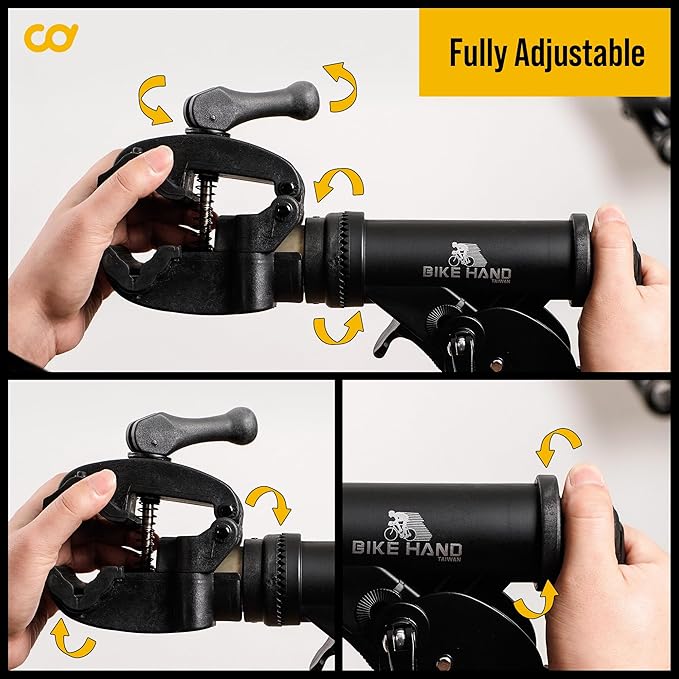 BikeHand Bike Repair Stand | Lightweight & 360 Adjustable Home Bicycle Mechanics Workstand w/Magnetic Tool Plate | Quick Release Portable Bike Maintenance Stand for Mountain & Road Bike-StrideForce Fitness